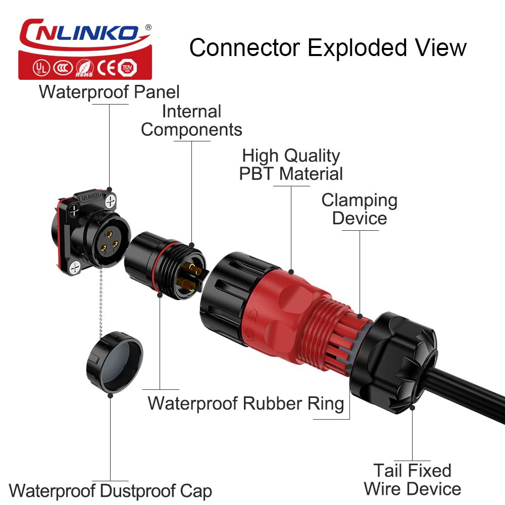 YM-20 Serie: M20 4-Pin Wasserdichte Rundsteckverbinder
