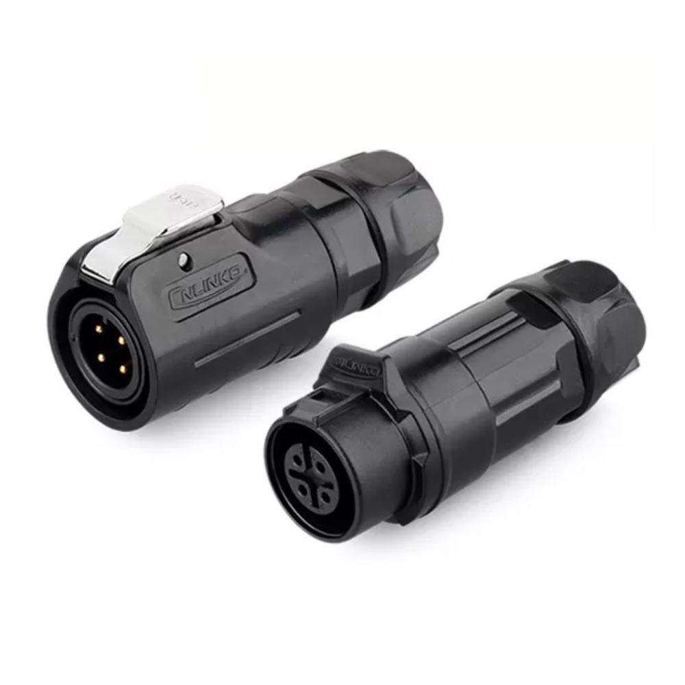 LP-12 Serie: M12 4-Pin Draht-zu-Draht Wasserdichter Steckverbinder